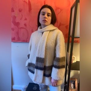 Icelandic Pure Wood Jacket Vintage with attached scarf